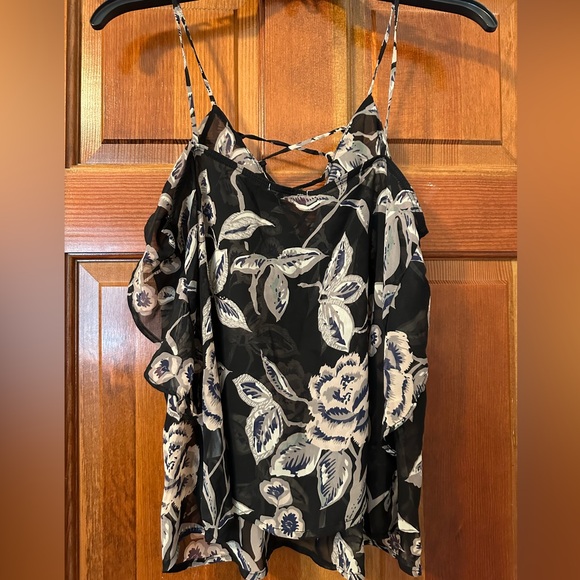 Black Floral Sheer Blouse - Picture 2 of 2